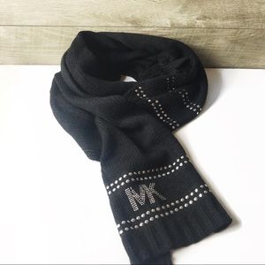 NEW Michael Kors Black embellished logo scarf